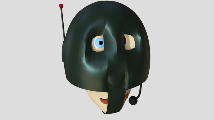 Clay Face with Mask 3D Model