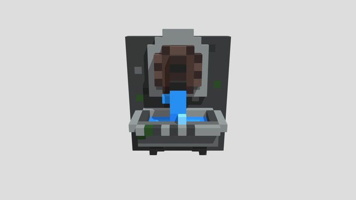 Wall Fountain - Voxel 32x32 (Animated) – Kostenloses 3D-Modell STL