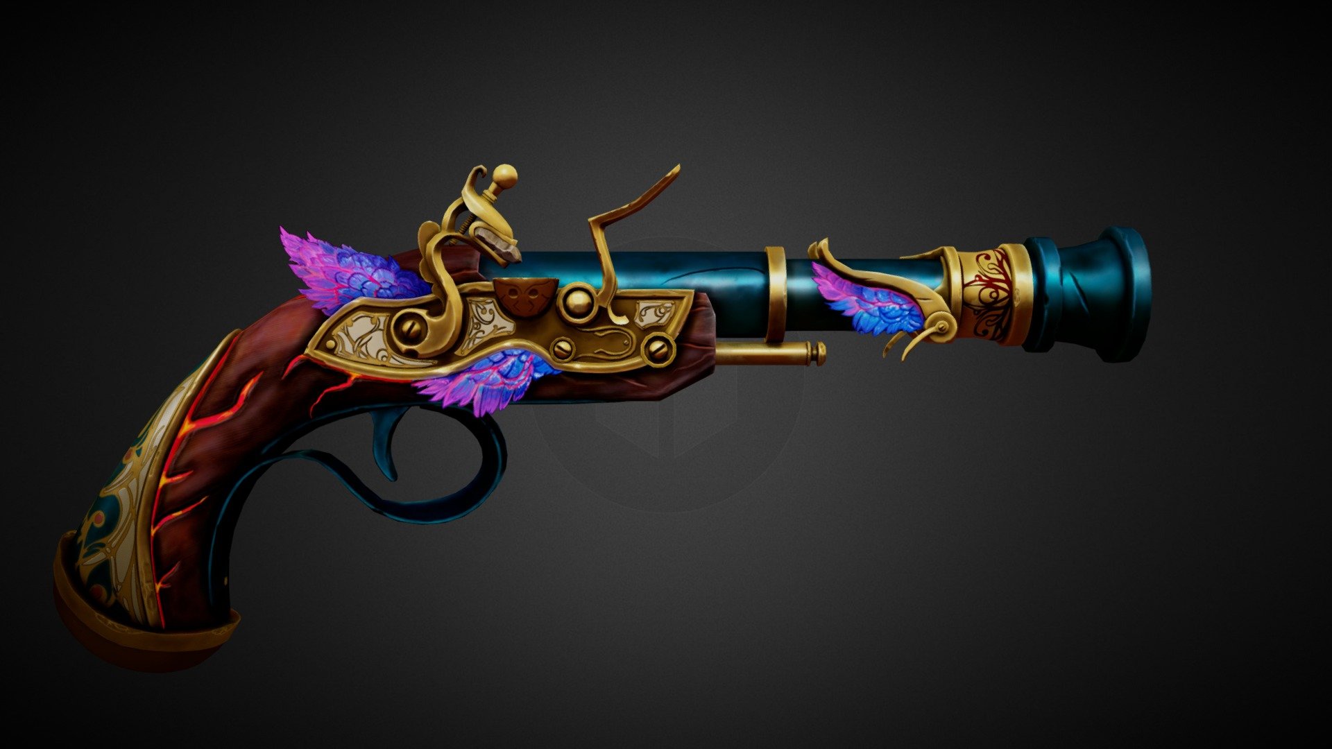 Feathered Killer - Stylized flintlock gun - 3D model by alyona22 ...