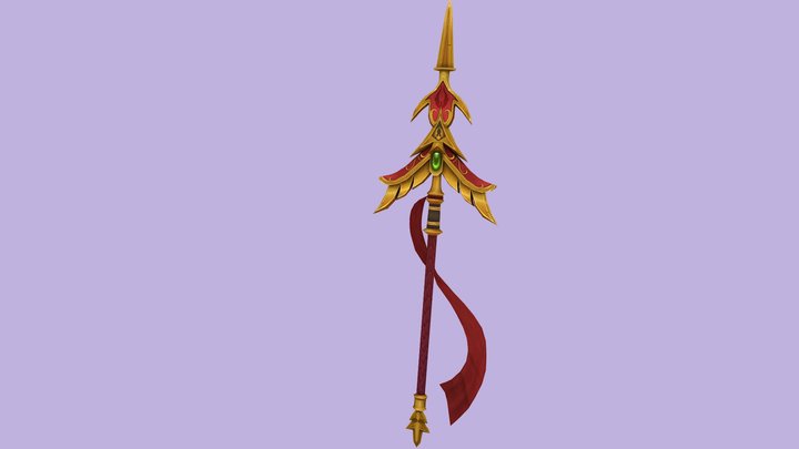 DAE Imperial Dragon Spear - WeaponCraft 3D Model