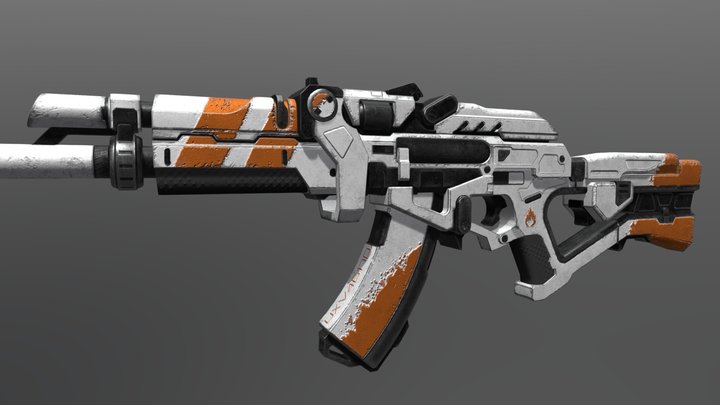 Sci-Fi AK Rifle gameready (Free) 3D Model