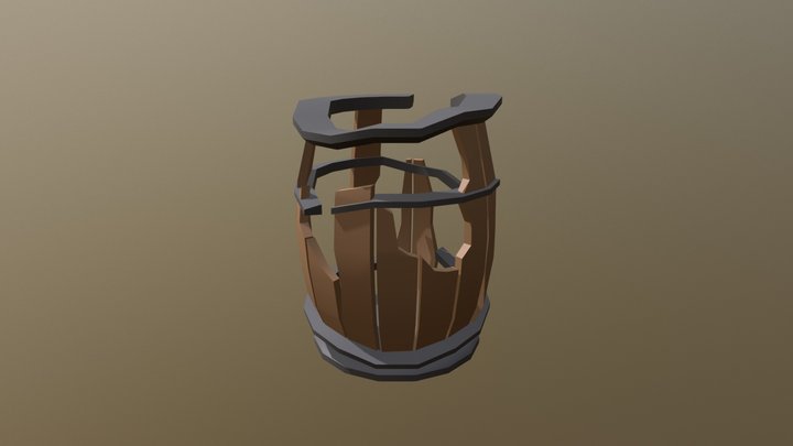Low Poly Barrel Assets - Barrel Varaint 3 of 3 3D Model