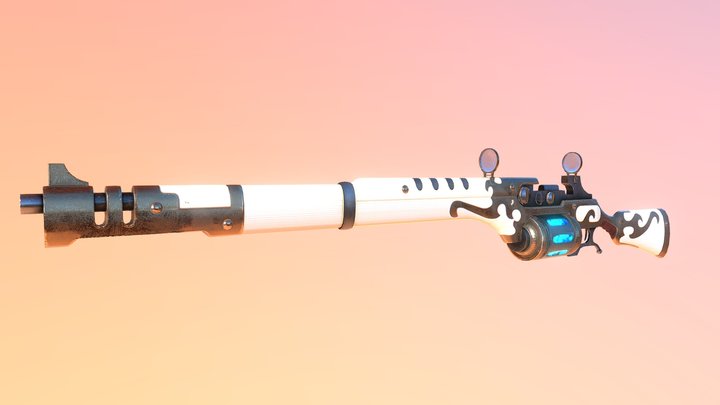Galvantic Rifle (Optimised, with scope) 3D Model