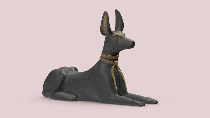 Egyptian God Anubis Dog PBR - 3D Printable 3D Model
