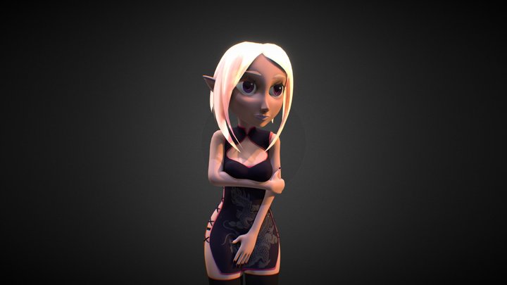 [OC] Dark Elf (Dress) 3D Model