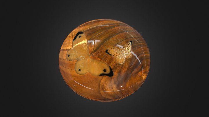 蝶の蒔絵香合 3D Model