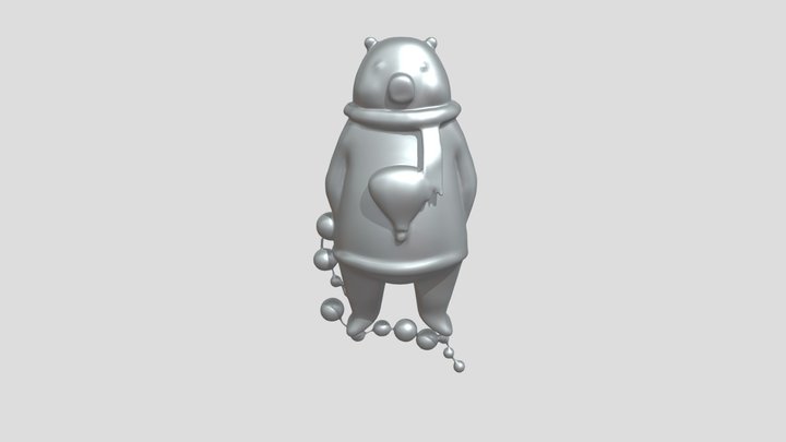 Qutw bear in sweater with scarf 3D Model