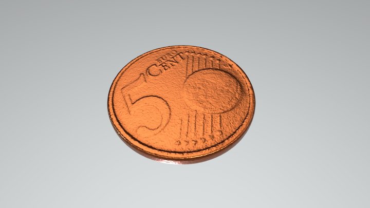 3D Scanned 5 Cents 3D Model