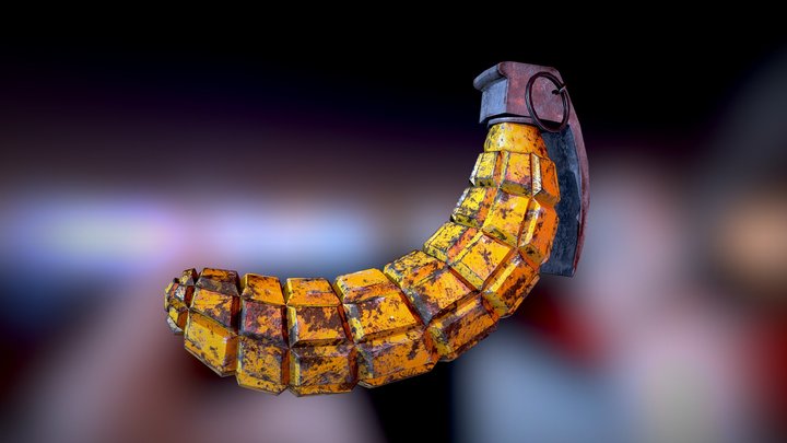 Hand Granade Bananas 3D Model