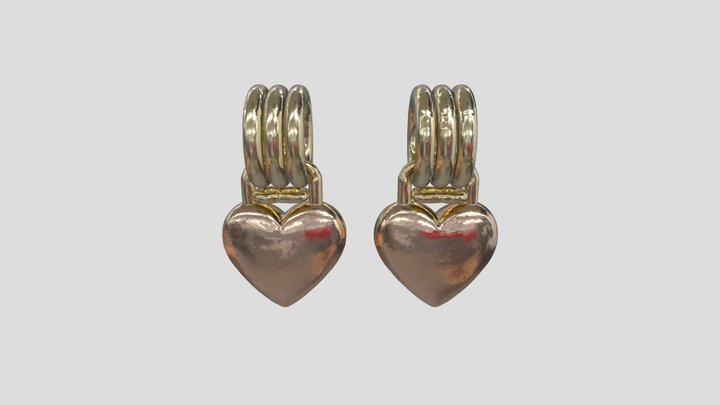 Heart Charm Clips 3D Model