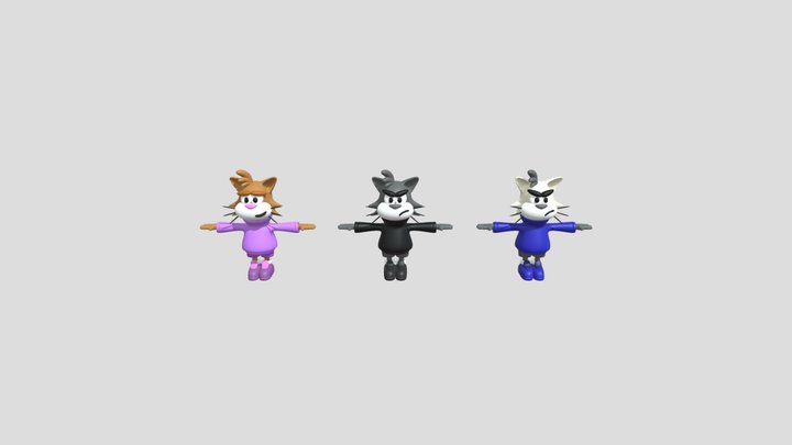cat cartoon character 3D Model