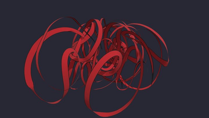Texture flow in red 3D Model