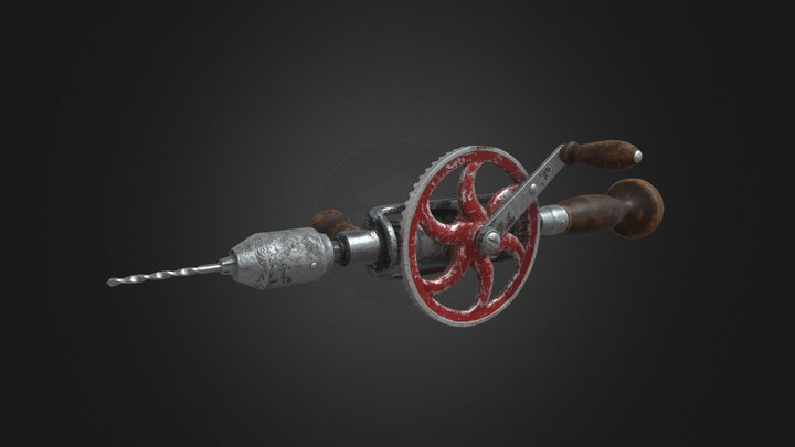 DAE Texturing exercise - Old hand drill 3D Model