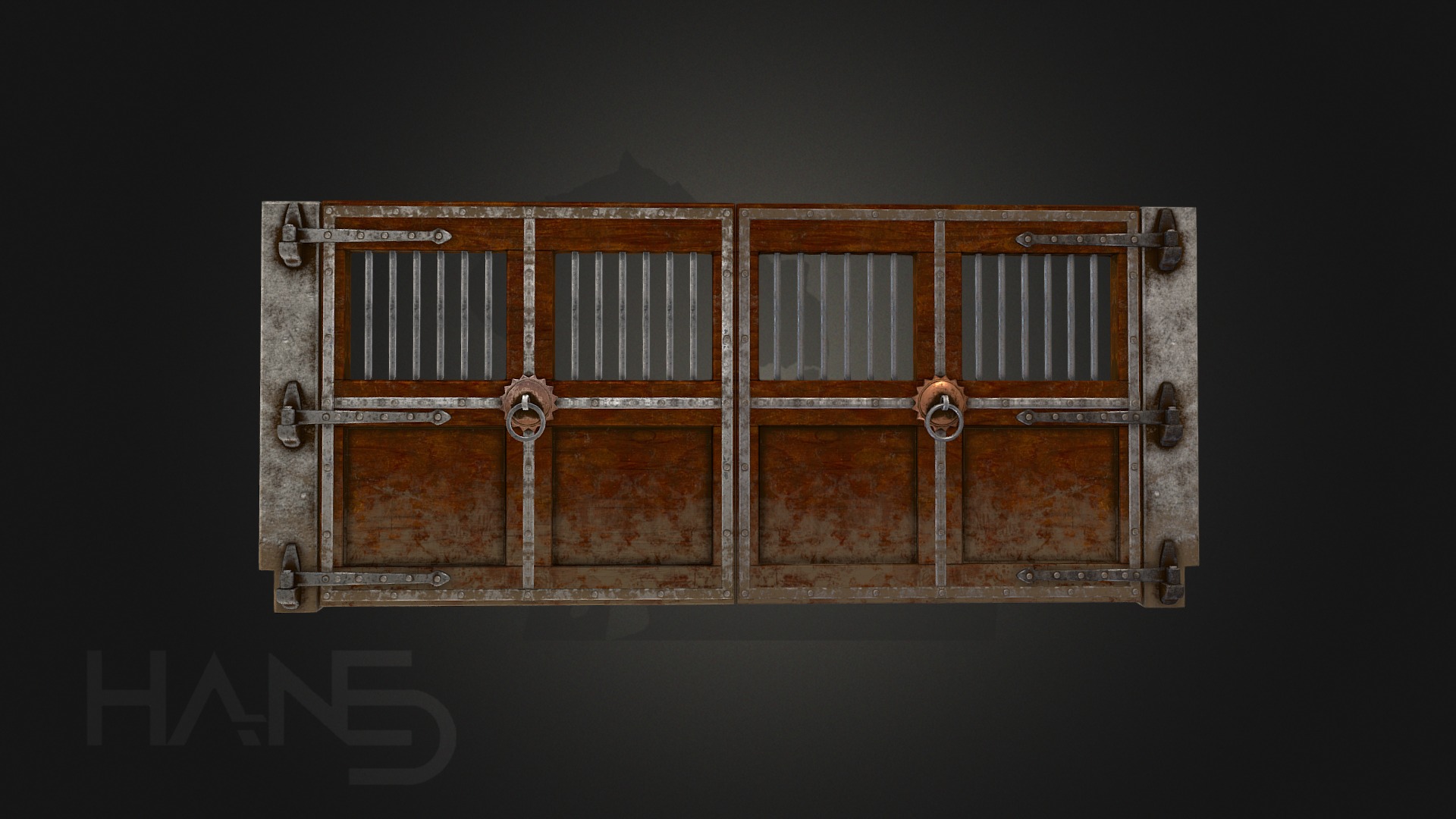 3D model Arena Doors - This is a 3D model of the Arena Doors. The 3D model is about a window with bars on it.