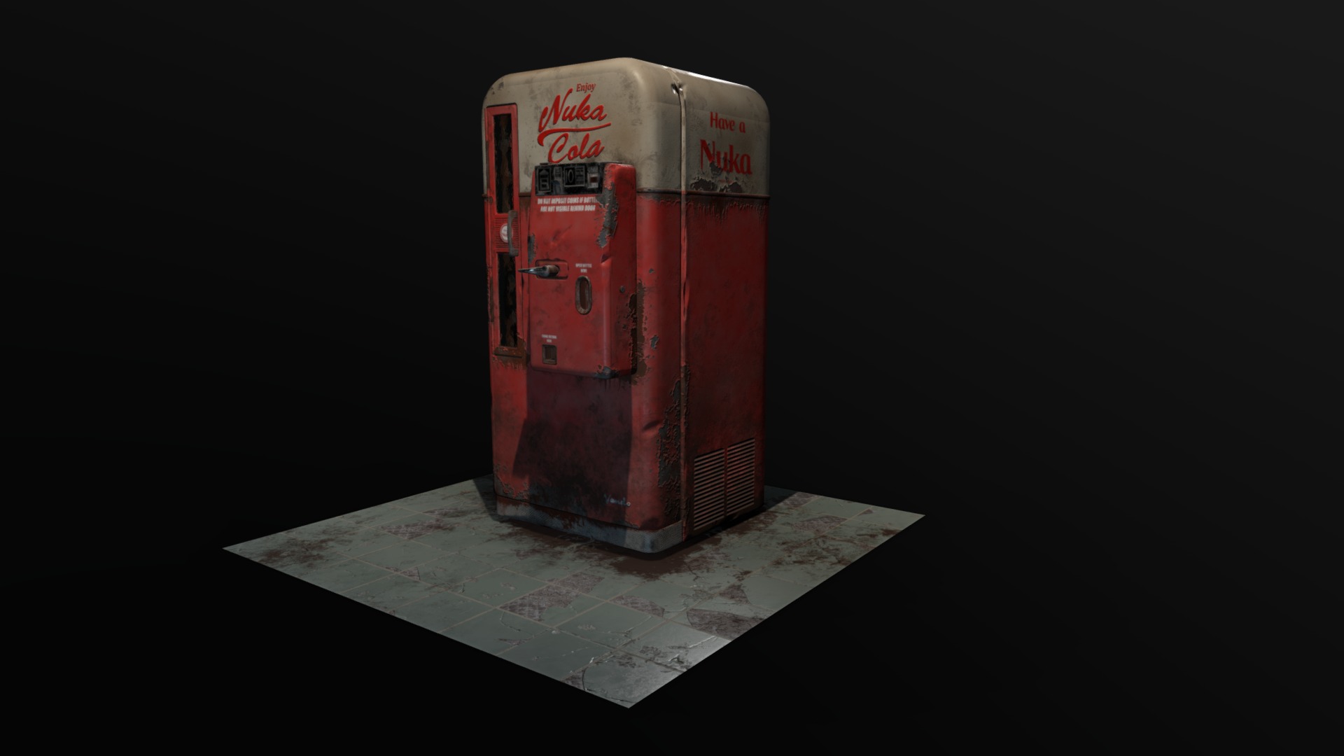 3D model Nuka Cola Vending Machine - This is a 3D model of the Nuka Cola Vending Machine. The 3D model is about a red and white machine.