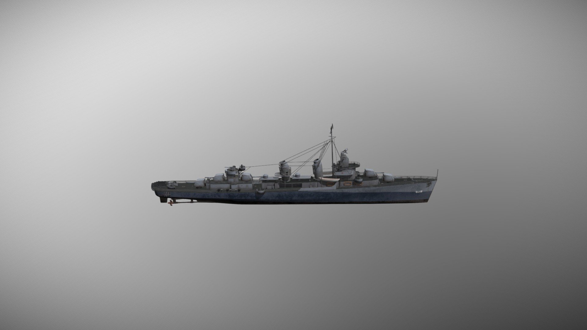 Fletcher Class Destroyer 3d Model By Moldenhauer [2d2311b] Sketchfab