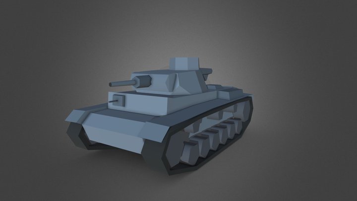 panzer III low-poly tank 3D Model