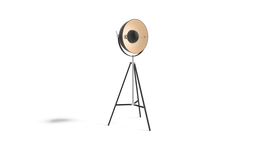 Chicago Floor Lamp, Black And Silver