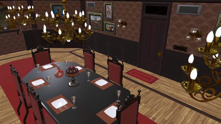 Browning Hotel Dining Room 3D Model