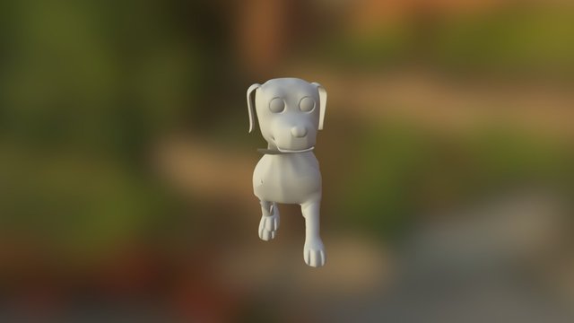Perro caminando con dificultades mentales 3D Model