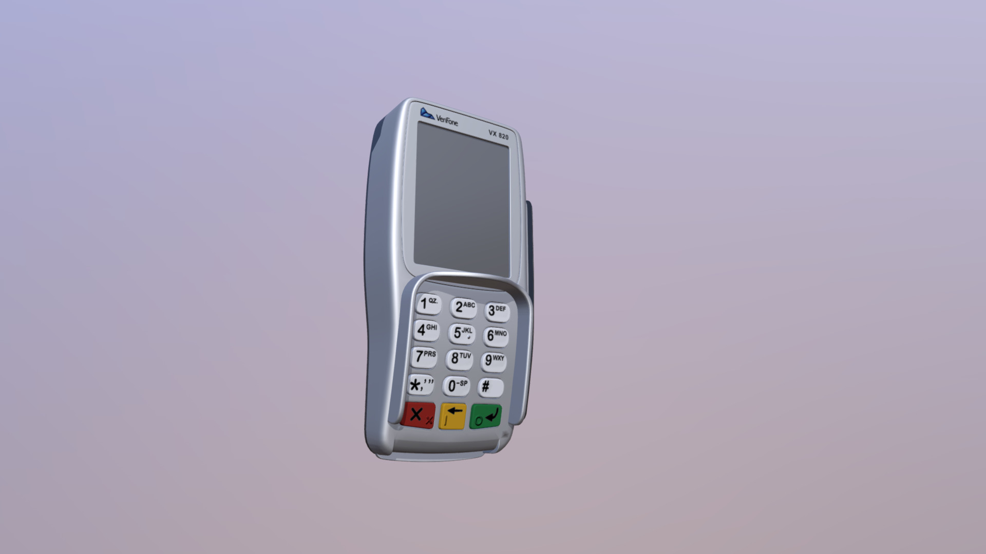 3D model Terminal Veri Fone - This is a 3D model of the Terminal Veri Fone. The 3D model is about a cell phone with a cracked screen.