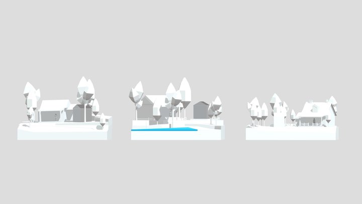 Diorama and House blockouts 3D Model