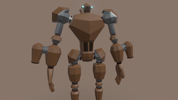 lowpoly steampunk mech 3D Model