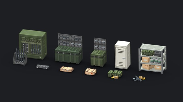 Minecraft Military Armory Furniture Pack 3D Model
