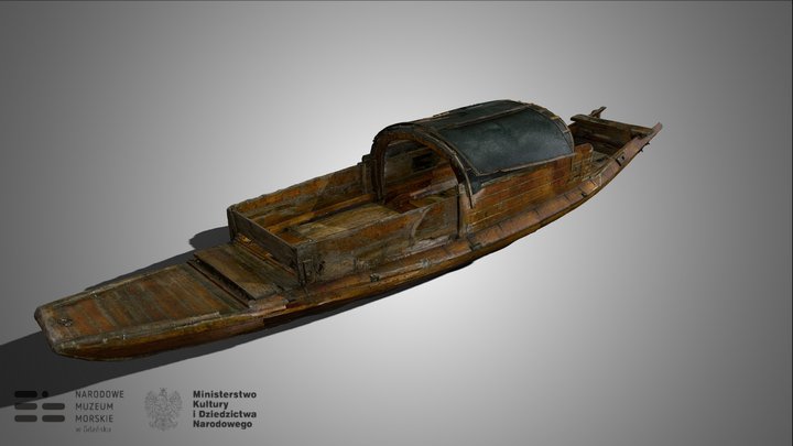 Łódź klepkowa sampan z Chin 3D Model