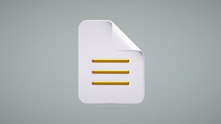 File (Document) 3D Icon 📄 3D Model