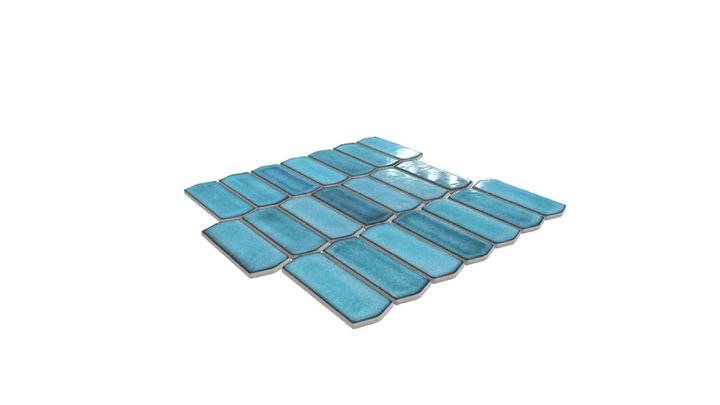 Mosaic Silk Blue 3D Model
