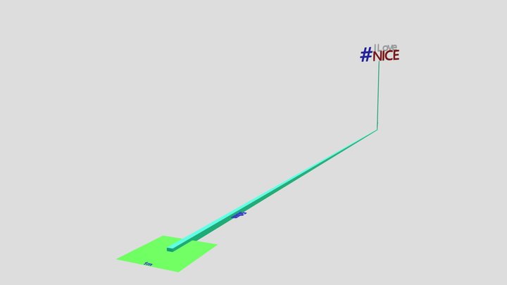Imica Text Anim 10m haut 50m loin 3D Model