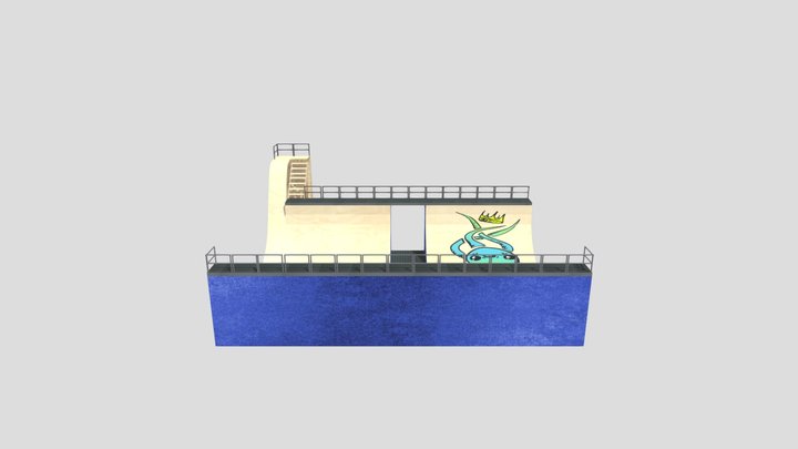 Halfpipe Textured 3D Model
