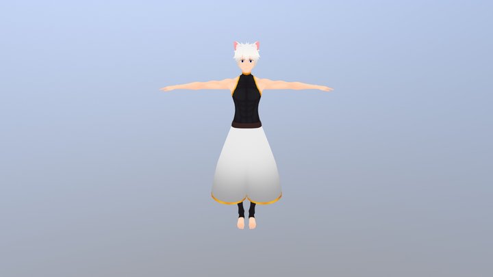 シロ　擬人化 3D Model