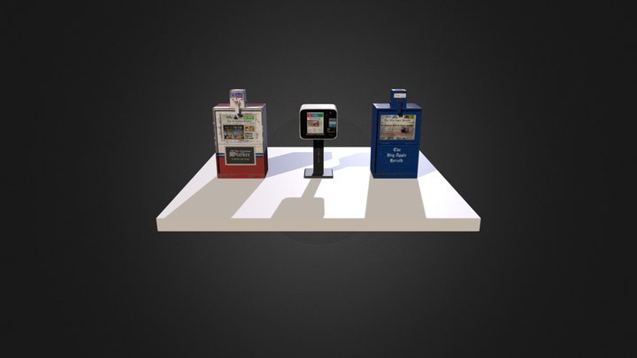 Newspaper Vending Machines 3D Model