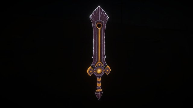 Hand Painted Sword 3D Model
