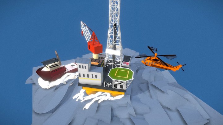 Offshore oil platform 3D Model