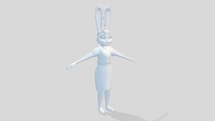 Fluffy low poly 3D Model