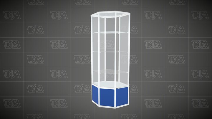Торговая витрина ПИЛЛАР 6-гранная 3D Model
