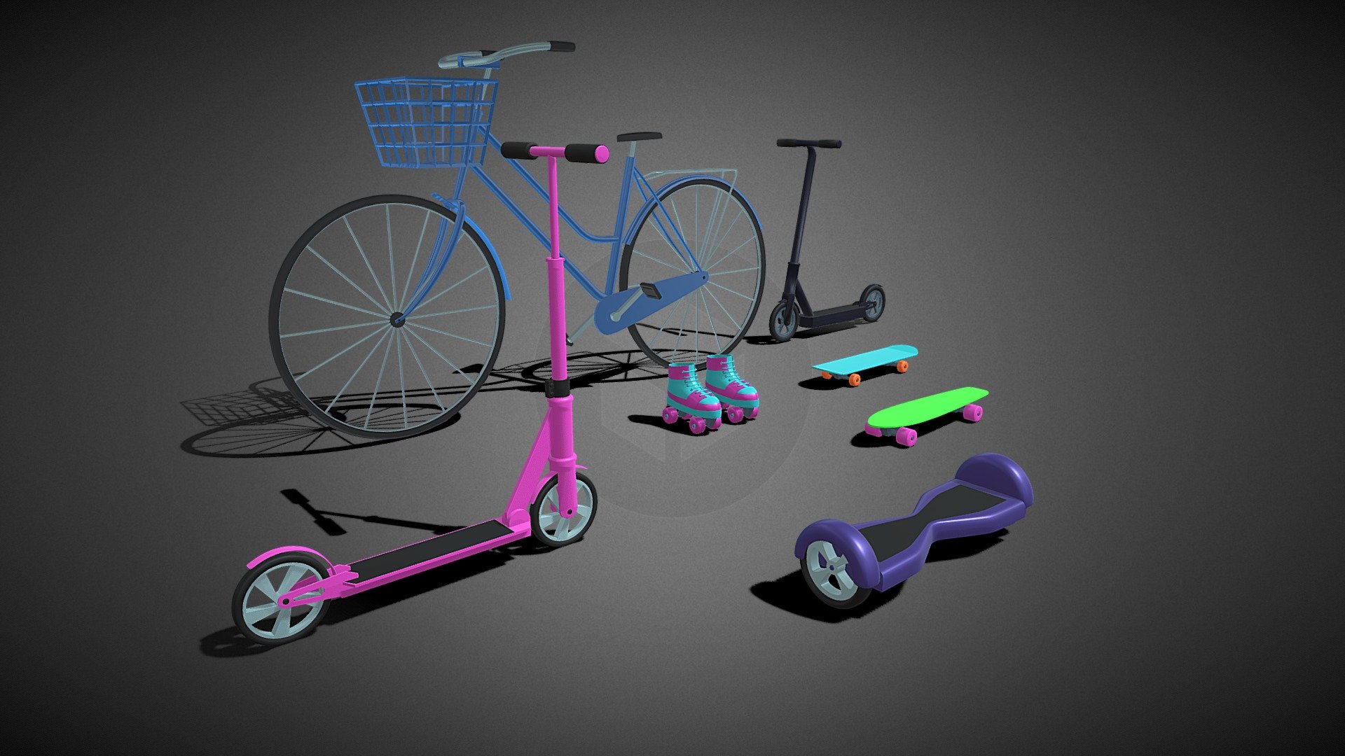 Urban Personal Transport Cartoon Simple Style