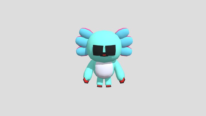 Axolotl Character 3D Model