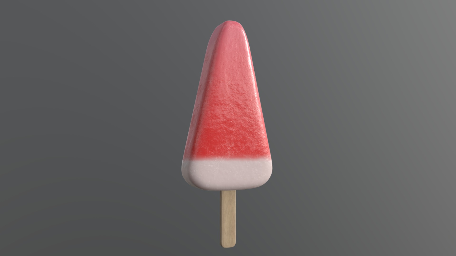 3D model Ice cream on stick - This is a 3D model of the Ice cream on stick. The 3D model is about a red and white ice cream cone.