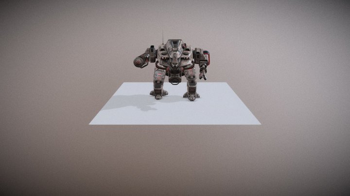 Mech Low Pose With Plane 3D Model