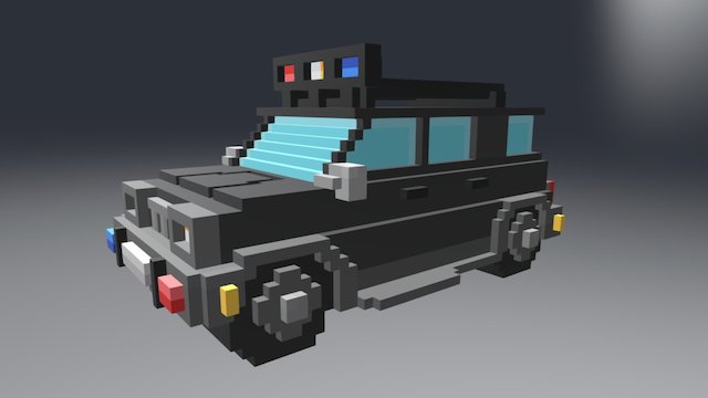 MagicaVoxel Police Truck 3D Model