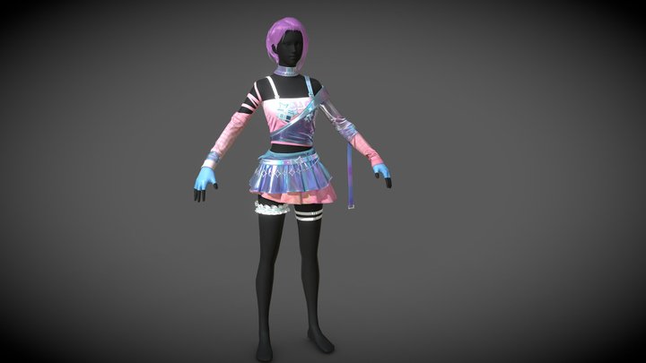 Modern clothing for female characters 3D Model