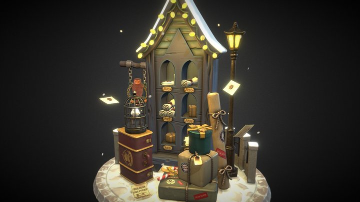 Christmas at the Diagon Alley Owl Post 3D Model