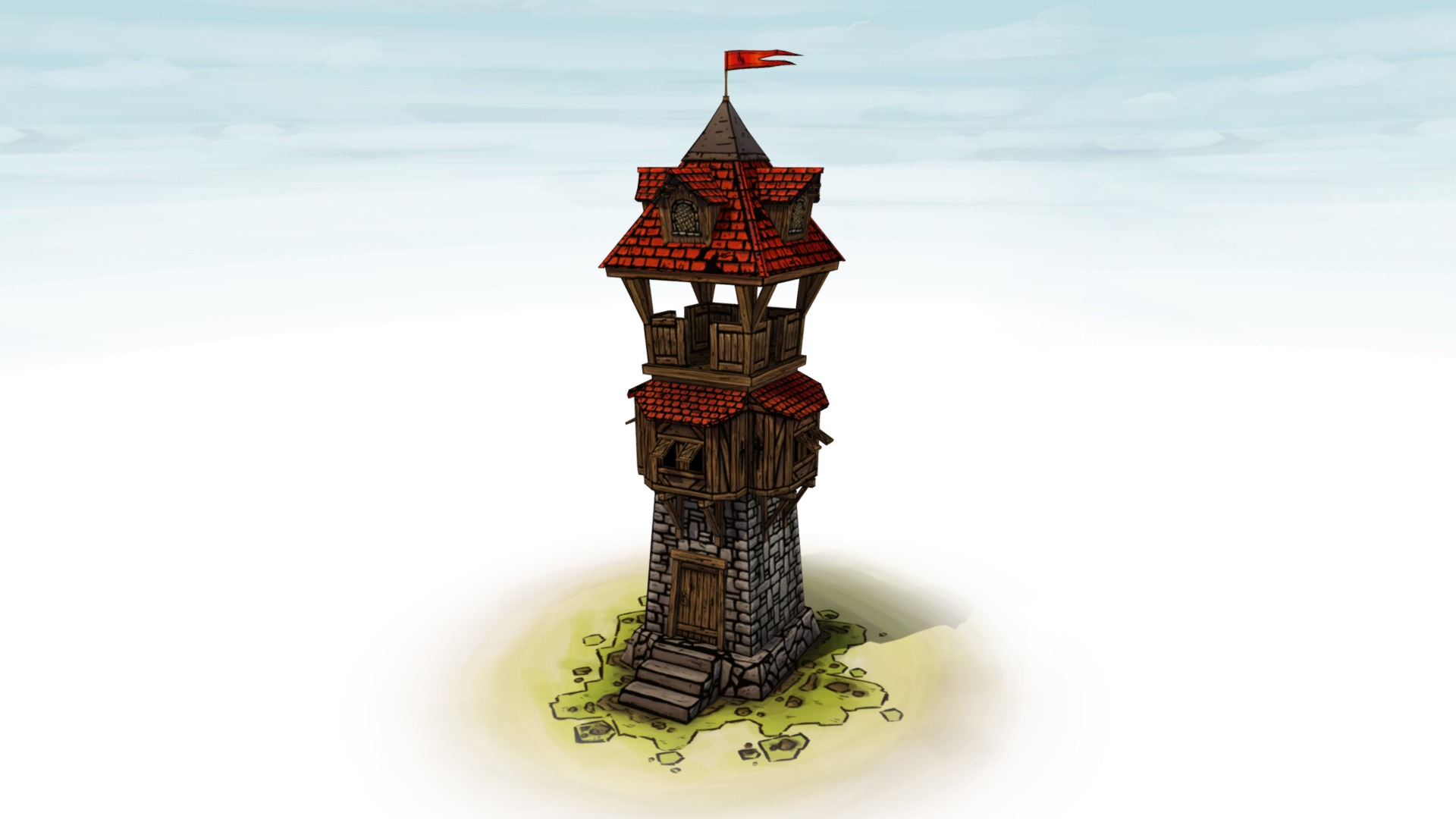 3D model Tower - This is a 3D model of the Tower. The 3D model is about a cartoon of a house.