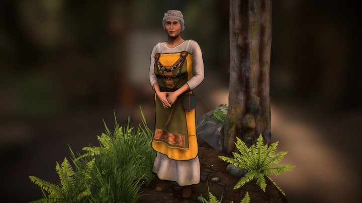 Scandinavian noblewomen 3D Model