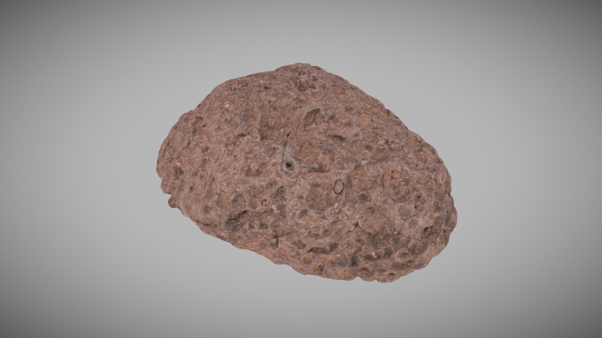 3D model Porous Igneous Rock - This is a 3D model of the Porous Igneous Rock. The 3D model is about a brown rock with a black speckled surface.