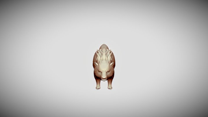Stylized Badgger_ Sculpt_LP_V1 3D Model